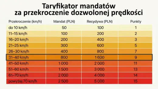 Taryfikator mandatów 2026 - Uniknij pułapek na drodze!