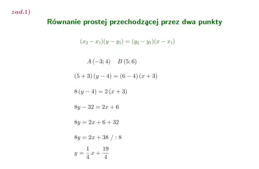 Prosta z dwóch punktów - Oblicz bezbłędnie i szybko!