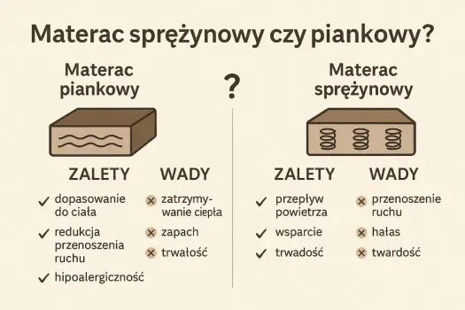 Materac piankowy czy sprężynowy? Wybierz najlepszy dla kręgosłupa