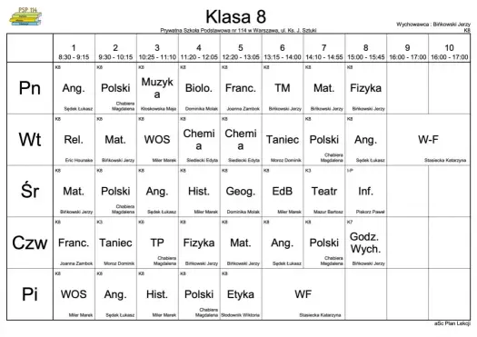 Plan lekcji klasa 8 - Jak uporządkować naukę przed egzaminem?