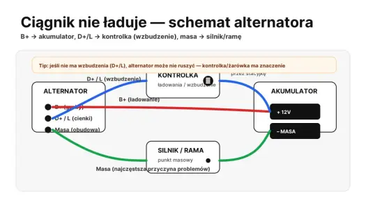 Kontrolka ładowania świeci? Diagnoza przewodu wzbudzenia alternatora