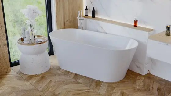 Jodełka pod prysznicem - płytki, fuga i koszty montażu