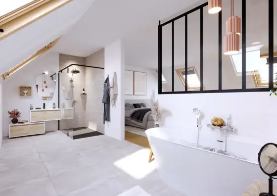Salle de bain wabi-sabi - matières, lumière et équilibre