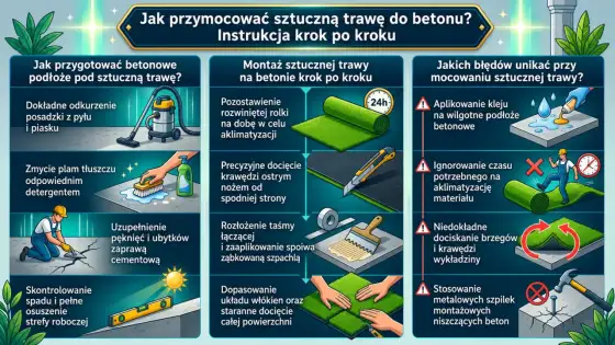 Montaż sztucznej trawy krok po kroku. Podłoże, koszty i błędy