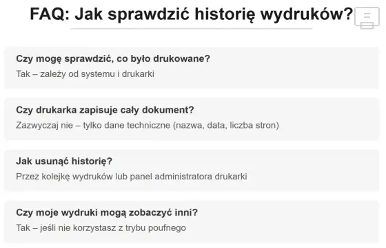Jak sprawdzić historię drukowania? Windows, Mac, serwer
