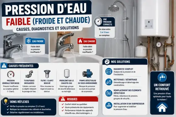 Faible débit d’eau - causes et solutions pour le rétablir