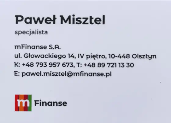 Lista doradców kredytowych i finansowych w Olsztynie