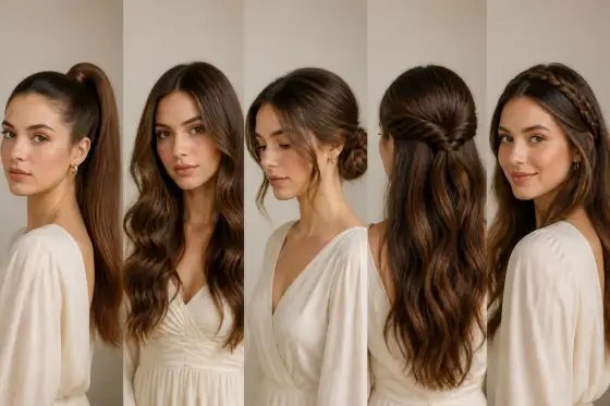 Coiffure de soirée cheveux longs - L'élégance sans effort
