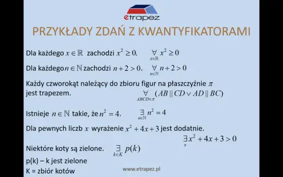 Kwantyfikatory logiczne - Czytanie, błędy, zakres. Opanuj je!