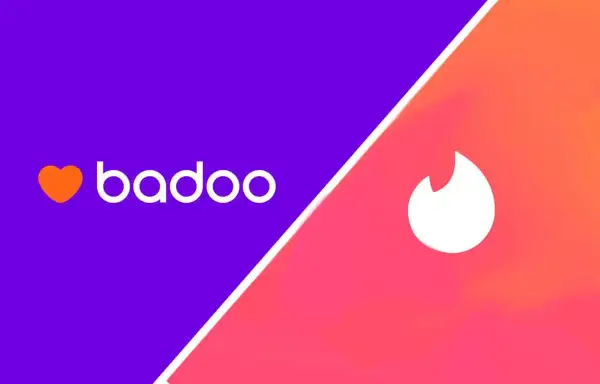 Logo Badoo i Tinder obok siebie. Wybór aplikacji randkowych: tinder czy badoo?