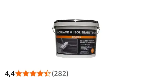 Eimer Dachlack & Isolieranstrich Bitumen. Schwarzer, wasserabweisender Deckanstrich für den Außenbereich. Kurze mem dachlack trocknungszeit.