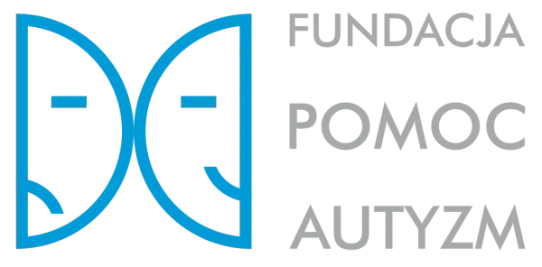 Logo Fundacji Pomoc Autyzm: dwie stylizowane głowy, tekst "FUNDACJA POMOC AUTYZM".