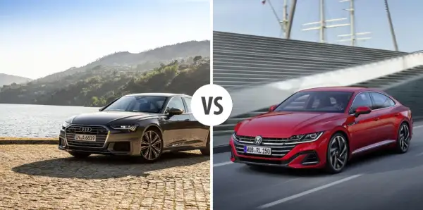Porównanie Audi A6 i Volkswagena Arteona. Elegancki sedan Audi A6 kontra sportowy Arteon.