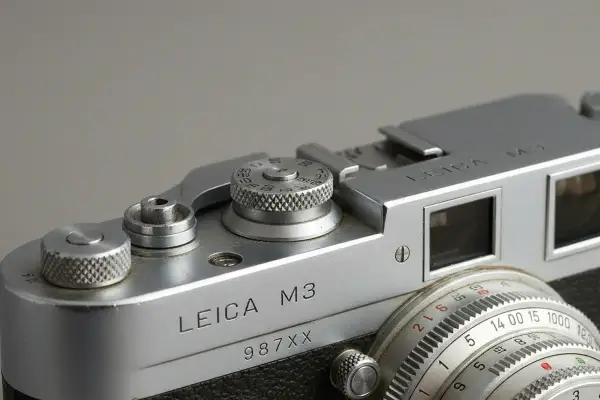 Close-up of a vintage Leica M3 camera, a classic model that proves old cameras worth money.