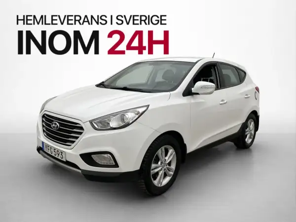 Vit Hyundai ix35, hemleverans inom 24h i Sverige. Inga problem med denna bil!