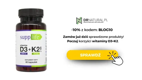 Suplement diety SuppLife D3+K2. Witamina D3 na co pomaga? Wzmocnij kości i odporność. Zamów z rabatem!