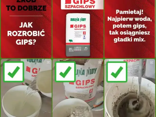 Jak rozrobić gips szpachlowy? Woda najpierw, potem gips. Zobacz, ile schnie gips szpachlowy i jak uzyskać gładki mix.