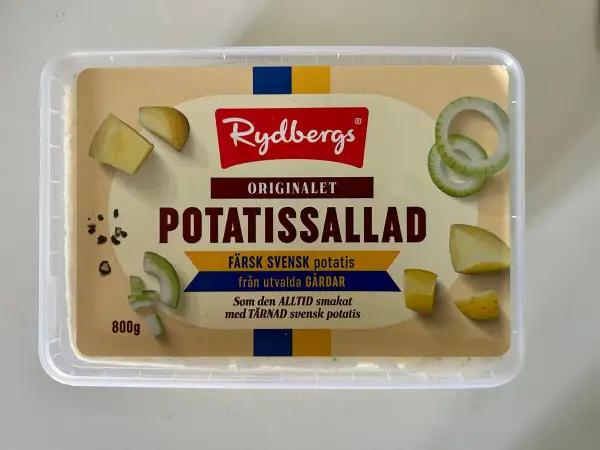 Rydbergs Originalet Potatissallad, 800g. En klassiker som lovar den godaste potatissalladen med färsk svensk potatis.
