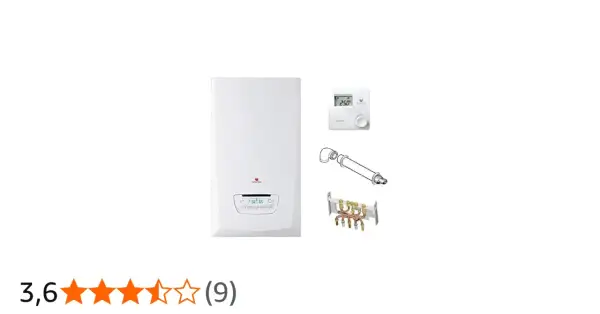Chaudière Saunier Duval ThemaPlus Condens F25, thermostat et accessoires. Avis client : 3,6 étoiles.