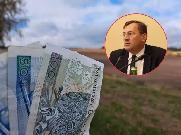Pieniądze i mężczyzna w garniturze symbolizują wsparcie dla rozwój małych gospodarstw ARIMR.