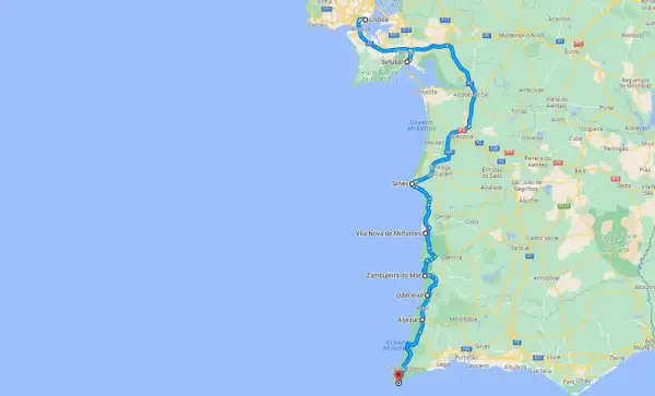 Ruta en autocaravana por el sur de Portugal, desde Lisboa hasta Vila de Bispo, recorriendo la costa atlántica.