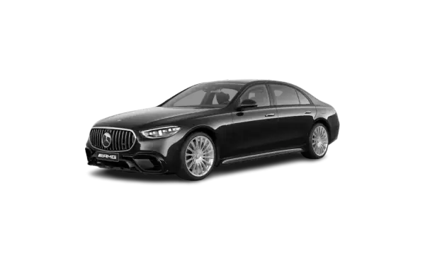 Czarny Mercedes-Benz S 63 AMG, luksusowa limuzyna z charakterystycznym grillem i felgami.