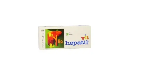 Opakowanie leku Hepatil z witaminami B1, B2, B6. Informacja o hepatil dawkowanie na opakowaniu.
