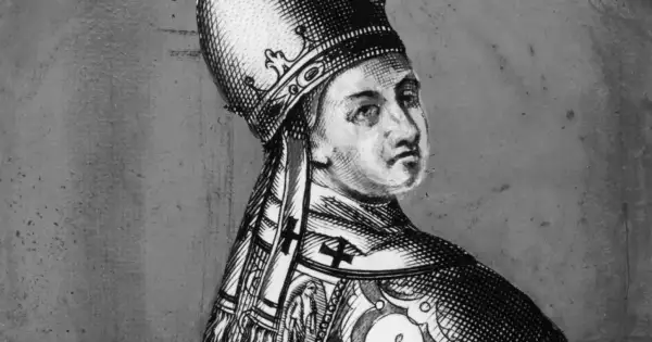 Portret papieża w tiarze i bogato zdobionej szacie. Czy to najmłodszy papież w historii?