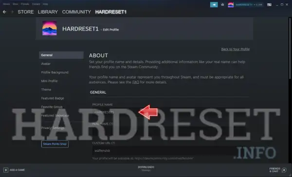 Edycja profilu Steam. Szukasz fajne nicki na Steam? Tutaj możesz zmienić swój nick, avatar i inne dane profilowe.