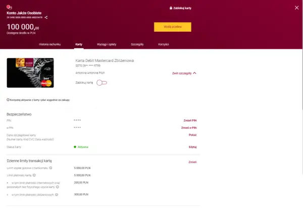 Jak zmienic limity w Alior Bank? Na ekranie zarządzania kartą widzisz dzienne limity transakcji i opcje ich zmiany.