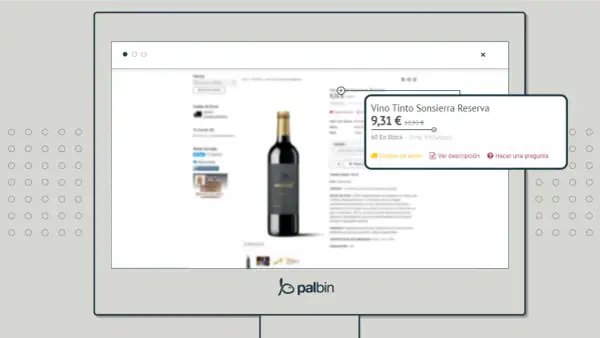 Detalle de producto: botella de vino tinto Sonsierra Reserva a 9,31€, en stock.