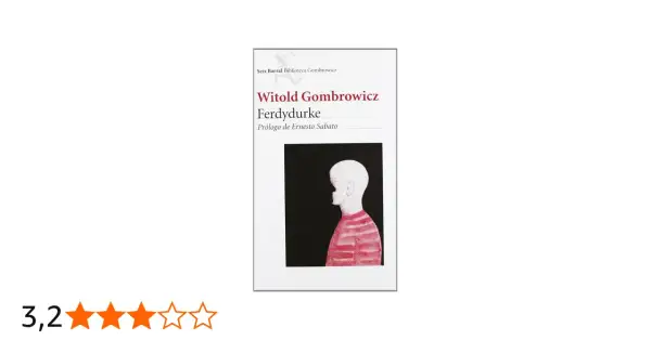 Okładka książki "Ferdydurke" Witolda Gombrowicza. Stylizowana ilustracja przedstawia profil młodej osoby w pasiastej koszulce.