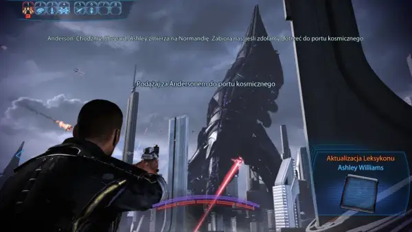 Shepard podąża za Andersonem do portu kosmicznego, by uciec przed zagrożeniem. Ten moment z Mass Effect 3 poradnik pokazuje kluczową scenę.