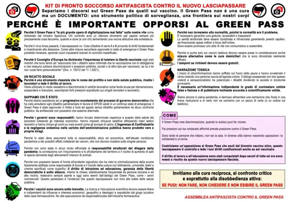 Il Green Pass è uno strumento classista che lede il diritto al lavoro, perché non riesco a toccare le punte dei piedi.