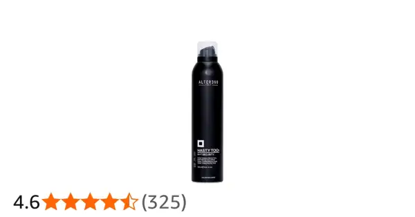 Czarny spray do włosów Alter Ego z hasłem "Hasty Too! Hi-T Security" zapewnia doskonałą termoochronę.