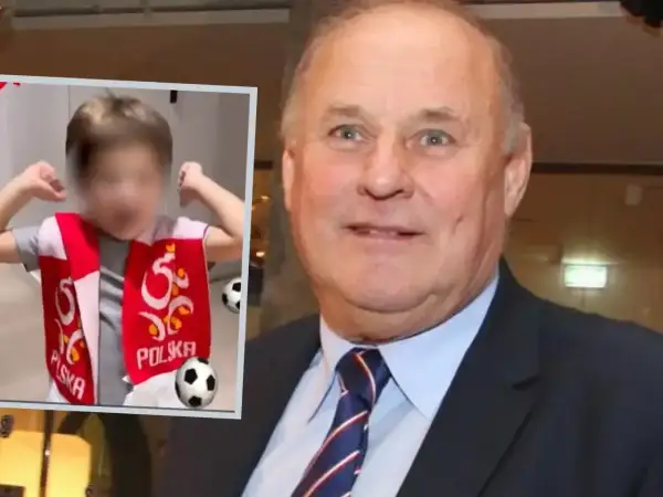 Jan Tomaszewski z dumą patrzy na dzieci kibicujące Polsce.