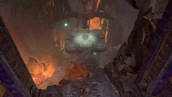 Mroczna, skalista jaskinia z centralną platformą i płonącym piecem. To serce kuźni adamantyny w Baldur's Gate 3.
