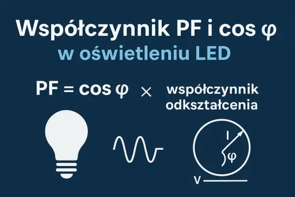 Współczynnik PF w oświetleniu LED to iloczyn cos φ i współczynnika odkształcenia.