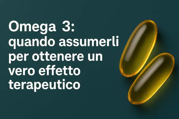 Omega 3: quando assumerli per un vero effetto terapeutico. Due capsule gialle su sfondo scuro, ideali per il benessere prima di dormire.