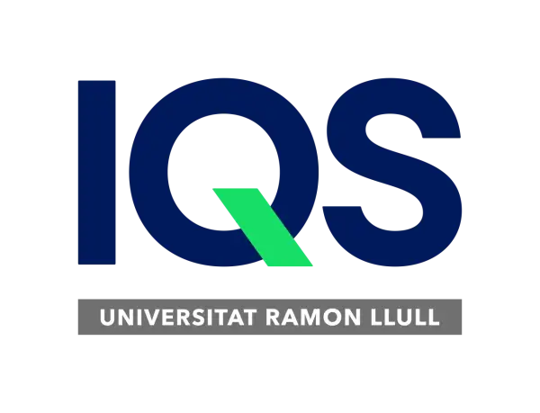 Das Logo von IQS Barcelona, einer Fakultät der Universität Ramon Llull, mit den Buchstaben IQS in Dunkelblau und einem grünen Akzent.