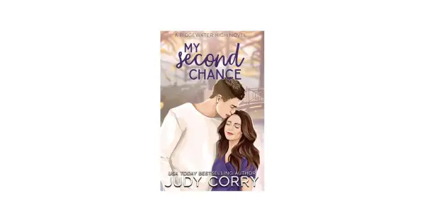 Okładka książki "My Second Chance". Młoda para przytula się, jakby słuchali, co wyszeptał nam deszcz.