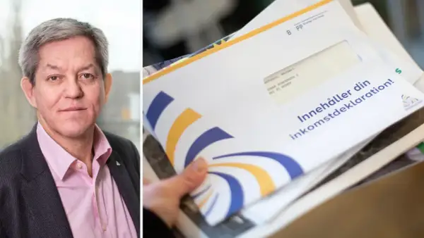 Man med grått hår och en man som håller i en inkomstdeklaration. Kanske dags att se över skattereduktion bolån?