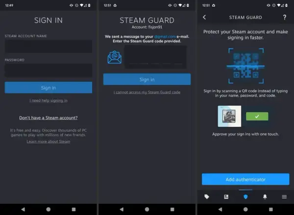 Ekran logowania Steam Guard. Jak zmienić nazwę na Steam? Zaloguj się, wpisz kod lub zeskanuj QR.