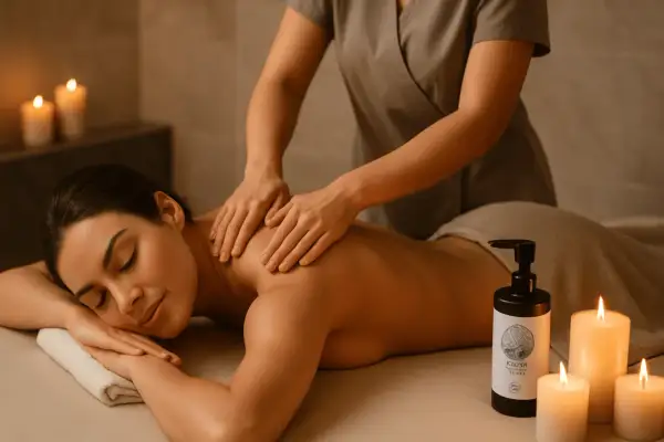 Relájate en nuestro spa urbano Valencia. Masaje de espalda con velas y aceites aromáticos para una experiencia de bienestar total.