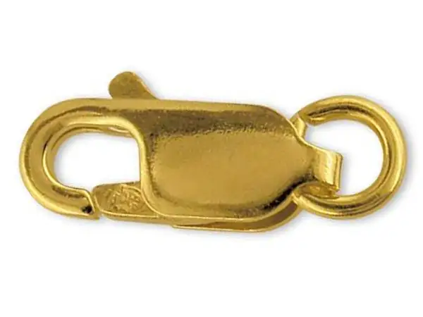 Cierre de seguridad de cadena de oro, con un diseño clásico y elegante.