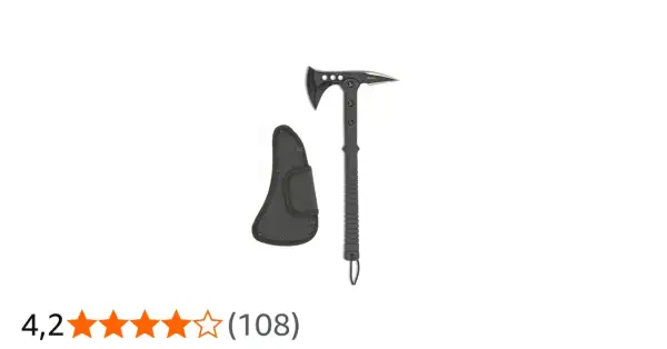 Hacha táctica Albainox con funda. Ideal para supervivencia y actividades al aire libre.