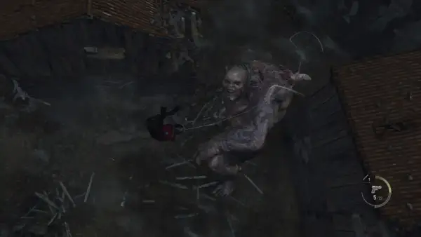 Potwór z przerażającą twarzą i ludzką postacią w powietrzu. Tak wygląda świat według zombie.
