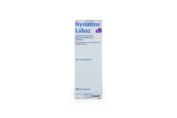 Opakowanie leku Nystatine Labaz w formie zawiesiny doustnej.