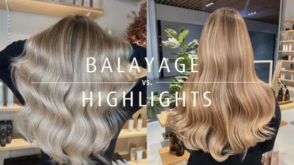 Dwie kobiety prezentują różne techniki farbowania włosów: balayage i pasemka. Dowiedz się, jak zrobić pasemka bez czepka.