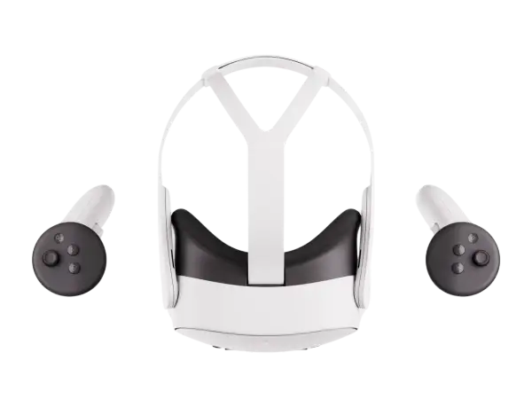 Gogle VR Meta Quest 4 z kontrolerami, gotowe do zanurzenia w wirtualnej rzeczywistości.